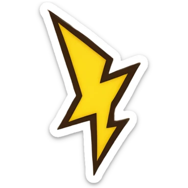 Lightning bolt paper scroll sticker