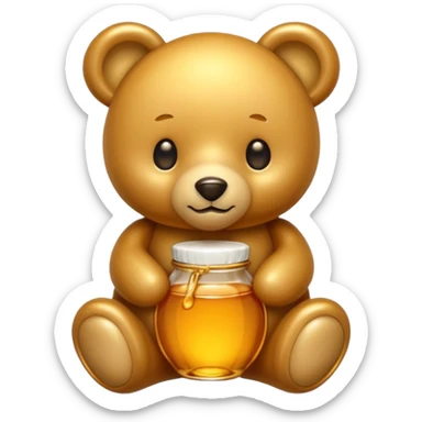 Teddy bear shaped honey  sticker