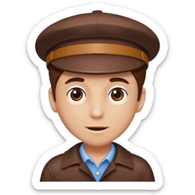 chocolate brown y2k newspaper boy cap sticker