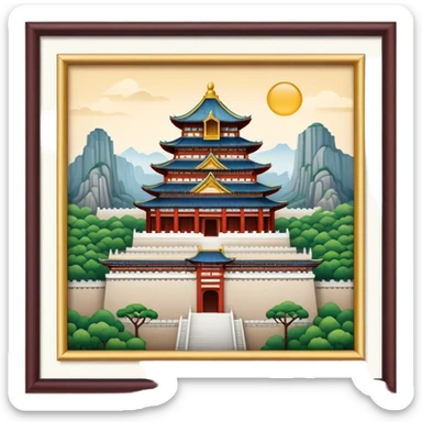 Cinematic Realistic Imperial City of Hu·∫ø Landmark Emoji, showcasing historic palaces and temples rendered with intricate textures and regal, soft lighting. sticker