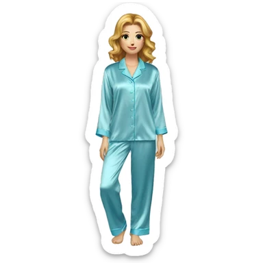 Blue silk pyjamas set sticker