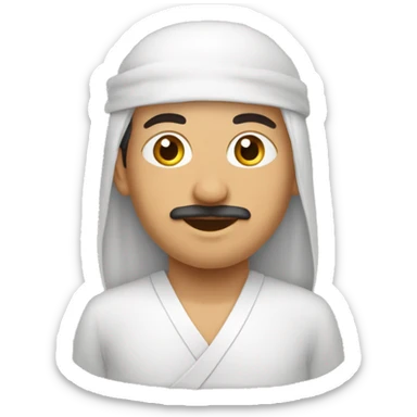 Tunisien habile en habit traditionnel mangeant des zlabias sticker