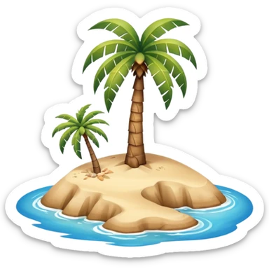 emoji of desert island in the middle of the sea sticker
