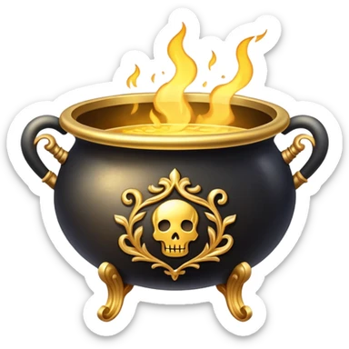 cauldron with gold sticker
