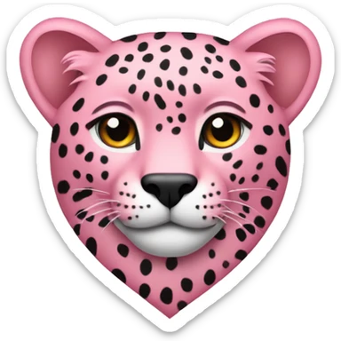 light pink cheetah heart sticker