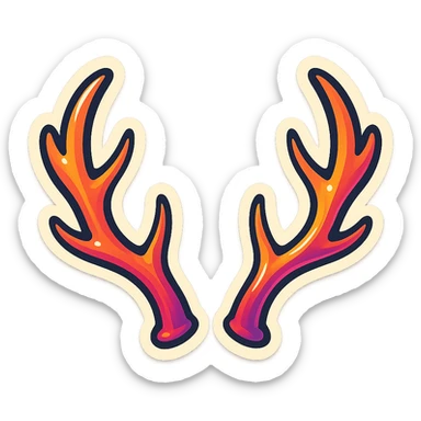 Pair of antlers sticker