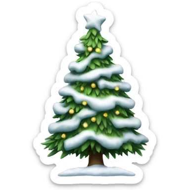 snowy christmas tree sticker