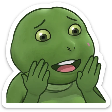 Emoji choking herself with her hands sticker