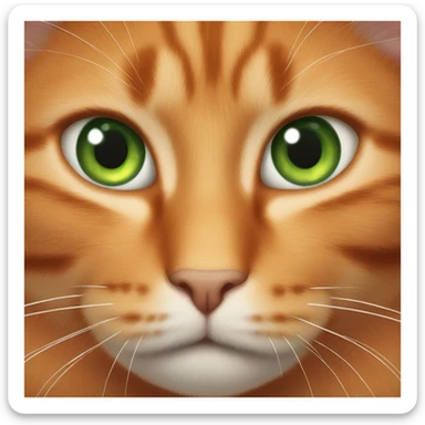 Green eyed orange cat sticker