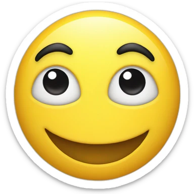 Yellow face, smiling, with one squinted eye sticker