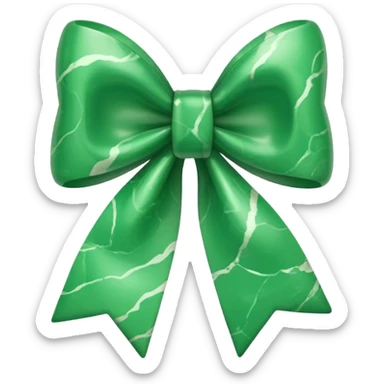 marble green bow sticker