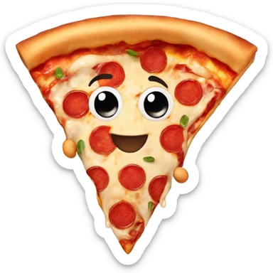 pizza slice, with a face arms and legs sticker