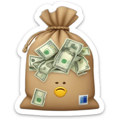 Over load bag with money euros sticker