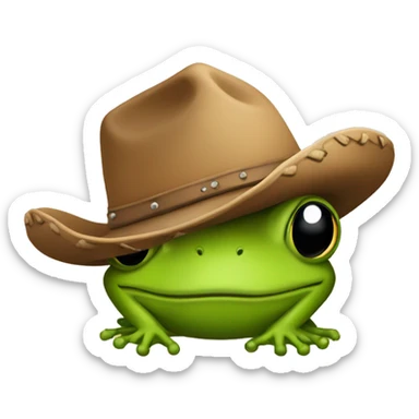 Cowboy hat on frog sticker