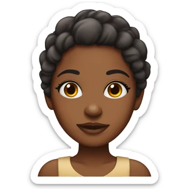 Brown girl with eyelashes sticker