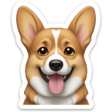 black and tan corgi crying face sticker