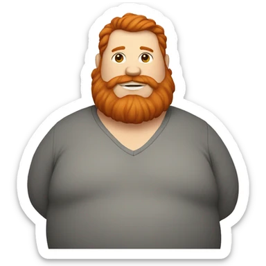 fat redhead man with beard and hair sticker
