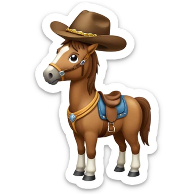 Horse cowboy hat  sticker