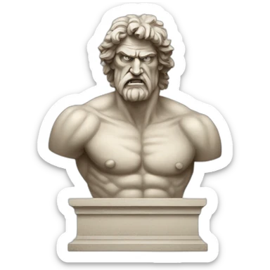 angry greece sculpture sticker