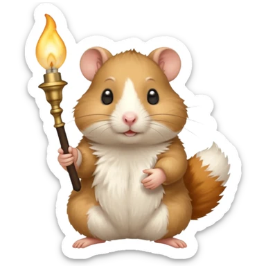 hamster holding oil lamp lighter sticker