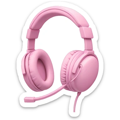 pastel pink gaming headset with microphone  sticker