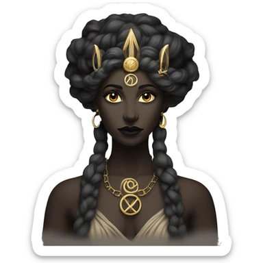 Hekate goddess of the night and magic- triple goddess black sticker