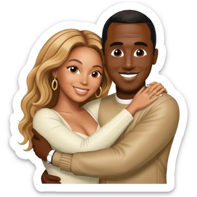 beyoncé and diddy hugging sticker