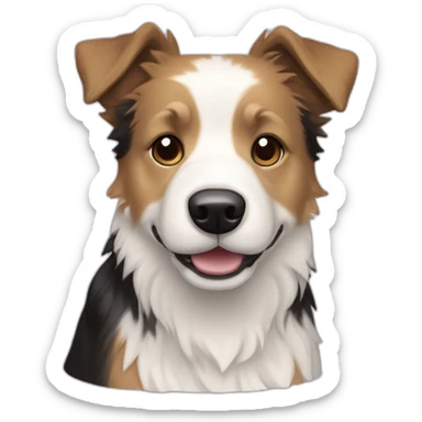 do, short-hair, mostly-black, white-feet, white-chest, white-stripe-down-face, border-collie-mcnab-terrier sticker