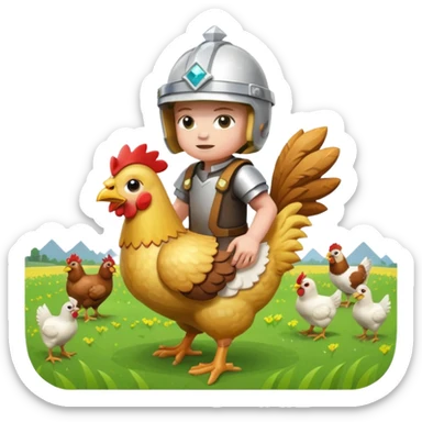 Minecraft chicken jockey sticker