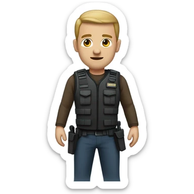 man standing full body with stab vest  sticker