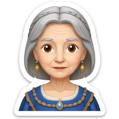 The kind and amiable grandmother in medieval fairy tales sticker