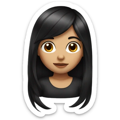 Girl long black hair  sticker