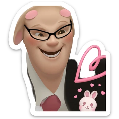 gentle smile of a rabbit sticker