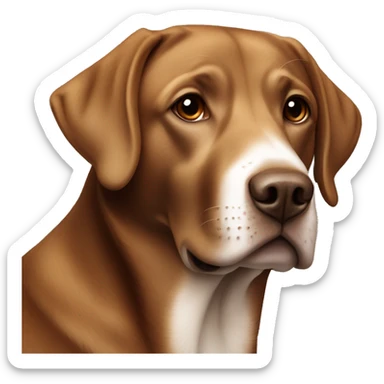 Brown Labrador with white patch on neck sticker