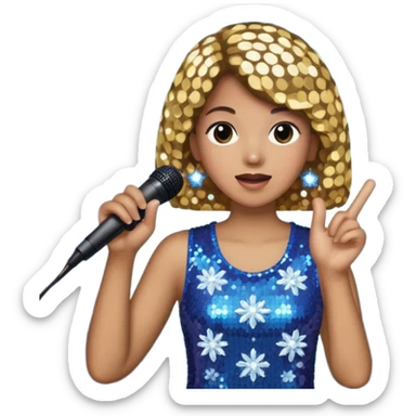 I want these emojis 💎🎤🪩❄️ in one frame with the number 17 sticker