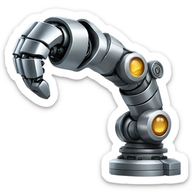 A robot arm made of iron. sticker