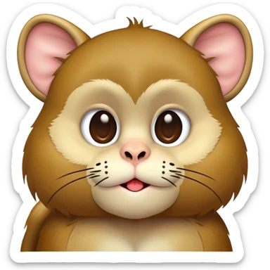 combine 🐵😽 together I want it to be mainly a monkey, but with the Kissy cat face so not a cat at all a monkey with a Kissy cat face. sticker