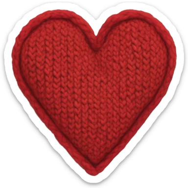 knitted heart sticker