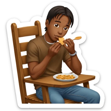 Travis Scott eating a chair  sticker
