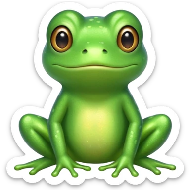 Glitter Green Frog cute sticker