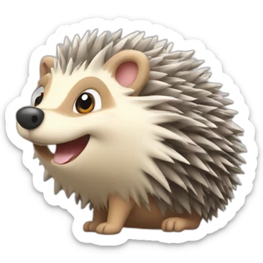 smiling hedgehog playing games sticker