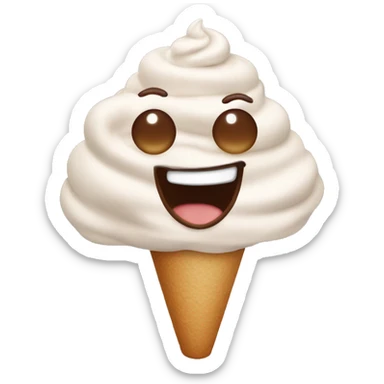 Brown whipped cream sticker