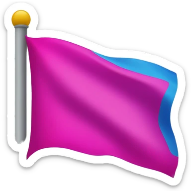 Flag with hot pink on top, purple in middle, and blue on bottom sticker