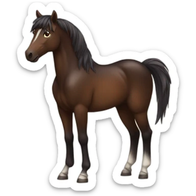 darks brown horse very proud sticker