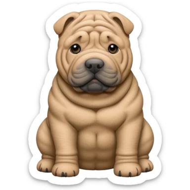 Grey Shar Pei sticker