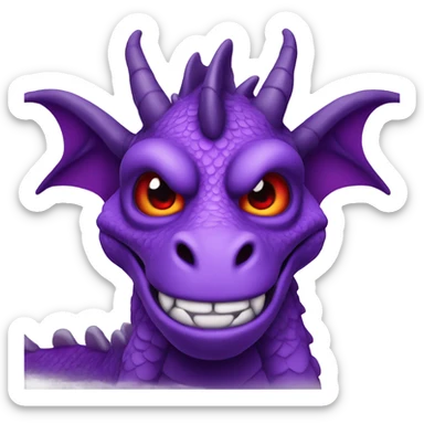 Purple dragon w red eyes like the one at the denver airport sticker