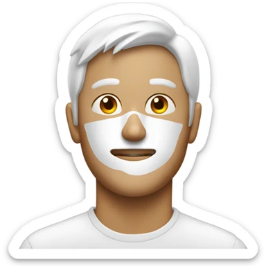 Man with white sugar on his face and a lighter next to him  sticker