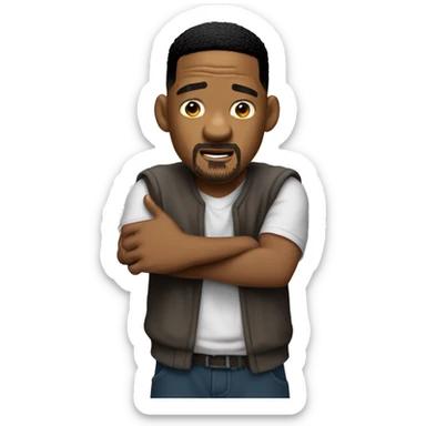 will smith acetando con el dedo de MUY BIEN. sticker