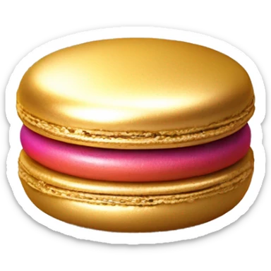 Realistic metallic gold macaroon with gradient colorful filling  sticker