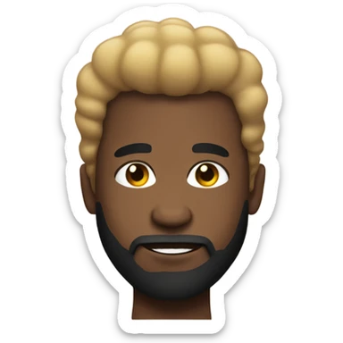 black muscle man with small fro and beard  sticker